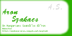 aron szakacs business card